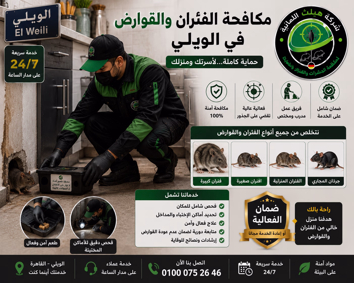 مكافحة الفئران والقوارض في الوايلي