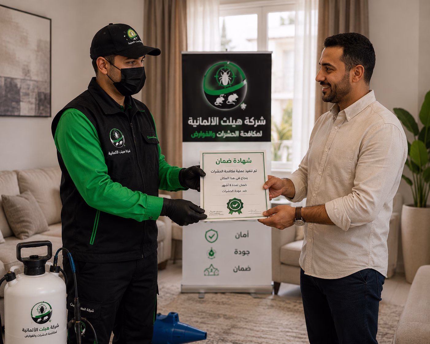 ضمان 5 سنوات على خدمة مكافحة الحشرات